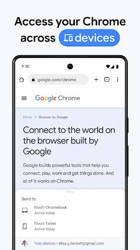 Mise à jour Google Chrome dernière version - Capture d'écran Android 5